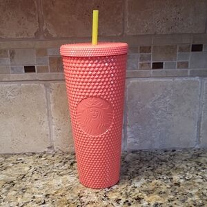 Starbucks Orange Pearl Venti Studded Cold Cup Tumbler